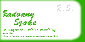 radvany szoke business card